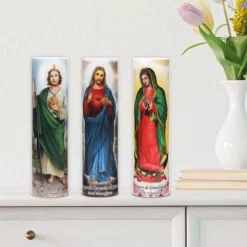 Flameless Candles Stonebriar Collection 8 In. Virgin Of Guadalupe LED Prayer Candle -Globe Sales multi stonebriar collection flameless candles sb 5262a 31 1000