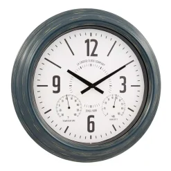 Wall Clocks La Crosse Technology 18 In. Hamilton Indoor/Outdoor Metal Analog Quartz Clock -Globe Sales navy blue la crosse technology wall clocks 433 3838 4f 1000