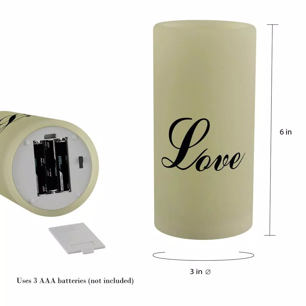 Flameless Candles Lavish Home “Love” LED Flameless Candle With Remote Control 4 Flameless Candles Lavish Home “Love” LED Flameless Candle With Remote Control - Image 2