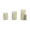 Flameless Candles Lavish Home Lace Design Flameless Candle Set With Remote Control (Set Of 3)