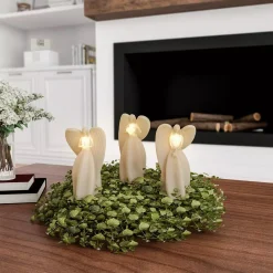 Flameless Candles Lavish Home Angel LED Flameless Candle Set (Set Of 3) -Globe Sales off white lavish home flameless candles hw0200144 31 1000