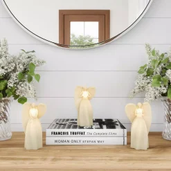 Flameless Candles Lavish Home Angel LED Flameless Candle Set (Set Of 3) -Globe Sales off white lavish home flameless candles hw0200144 4f 1000