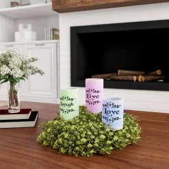 Flameless Candles Lavish Home Live Laugh Love LED Flameless Candle Set (Set Of 3) -Globe Sales off white lavish home flameless candles hw0200145 31 1000