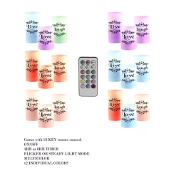 Flameless Candles Lavish Home Live Laugh Love LED Flameless Candle Set (Set Of 3) -Globe Sales off white lavish home flameless candles hw0200145 4f 1000