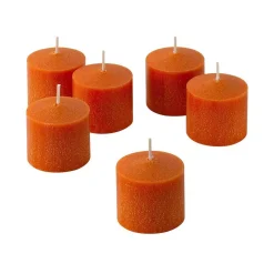 Light In The Dark 10 Hour Orange Unscented Votive Candles (Set Of 36) -Globe Sales orange light in the dark candles litd v1036 orange c3 1000