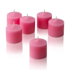 Candles Light In The Dark 10 Hour Soft Pink Unscented Votive Candle (Set Of 72) -Globe Sales pink light in the dark candles litd v1072 softpink c3 1000
