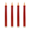 Flameless Candles LUMABASE Red LED Taper Candles (Set Of 4)