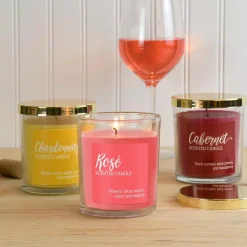 LUMABASE Scented Candles- Wine Collection (set Of 3) -Globe Sales red yellow pink lumabase candles 27906 1f 1000