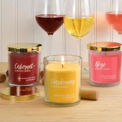 LUMABASE Scented Candles- Wine Collection (set Of 3) -Globe Sales red yellow pink lumabase candles 27906 44 1000
