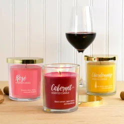 LUMABASE Scented Candles- Wine Collection (set Of 3) -Globe Sales red yellow pink lumabase candles 27906 4f 1000