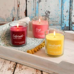 LUMABASE Scented Candles- Wine Collection (set Of 3) -Globe Sales red yellow pink lumabase candles 27906 c3 1000