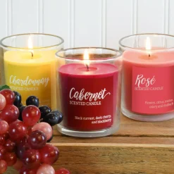 LUMABASE Scented Candles- Wine Collection (set Of 3) -Globe Sales red yellow pink lumabase candles 27906 fa 1000