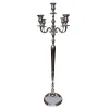 Candle Holders Benjara 48 Inches Silver Handcrafted 5 Arms Aluminum Candelabra With Fluted Top