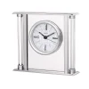 Table Clocks Bulova Solid Silver Metal Case With Octogonposts Table Clock