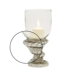 Candle Holders LITTON LANE Tarnished Silver Glass Hurricane Candle Holder -Globe Sales silver candle holders 24615 4f 1000