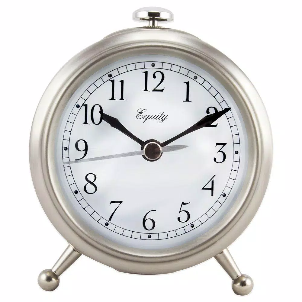 Table Clocks Equity By La Crosse Small 3 In. Metal Quartz Alarm Table Clock 6 Table Clocks Equity By La Crosse Small 3 In. Metal Quartz Alarm Table Clock - Image 4