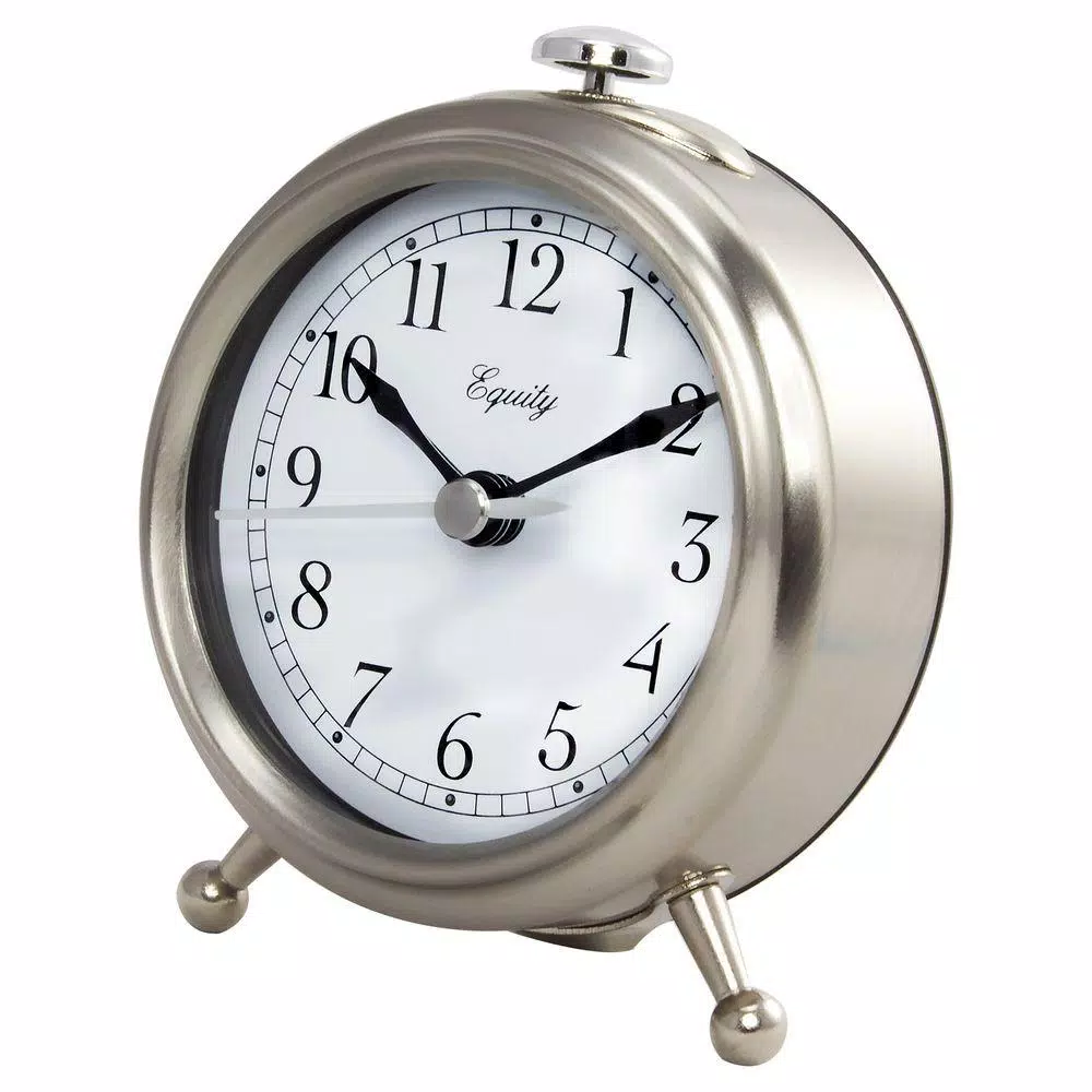 Table Clocks Equity By La Crosse Small 3 In. Metal Quartz Alarm Table Clock 4 Table Clocks Equity By La Crosse Small 3 In. Metal Quartz Alarm Table Clock - Image 2