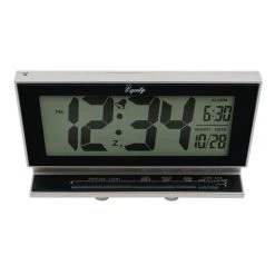 Table Clocks Equity By La Crosse Large 2 In. LCD Alarm Table Clock With Night Vision Technology -Globe Sales silver equity by la crosse table clocks 30041 c3 1000