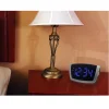 Table Clocks Equity By La Crosse Large 1.8 In. Blue LED Electric Alarm Table Clock With USB Port