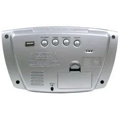 Table Clocks Equity By La Crosse Large 1.8 In. Blue LED Electric Alarm Table Clock With USB Port -Globe Sales silver equity by la crosse table clocks 75904 c3 1000