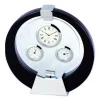 Table Clocks Heim Concept Clock, Thermometer And Hygrometer-Black -Globe Sales silver heim concept table clocks 15120 64 1000