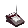 Table Clocks Heim Concept Silver Wood Clock With Cardholder And Pen