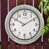 Wall Clocks La Crosse Technology 18 In. Galvanized Indoor/Outdoor Atomic Analog Wall Clock -Globe Sales silver la crosse technology wall clocks 404 1246 int 64 1000