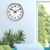 Wall Clocks La Crosse Technology 10 In. H Silver Metal Analog Wall Clock With White Dial