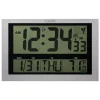Wall Clocks La Crosse Technology Jumbo Digital Atomic Wall Clock With Temperature -Globe Sales silver la crosse technology wall clocks 513 1211 64 1000