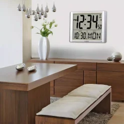 Wall Clocks La Crosse Technology 20 In. Extra Large Digital Atomic Wall Clock 15 Wall Clocks La Crosse Technology 20 In. Extra Large Digital Atomic Wall Clock -Globe Sales silver la crosse technology wall clocks bbb87269 31 1000