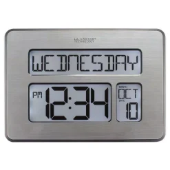 Wall Clocks La Crosse Technology Atomic Full Calendar Digital Clock With Extra Large Digits – Perfect Gift For The Elderly 18 Wall Clocks La Crosse Technology Atomic Full Calendar Digital Clock With Extra Large Digits – Perfect Gift For The Elderly -Globe Sales silver la crosse technology wall clocks c86279 76 1000