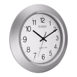 Wall Clocks La Crosse Technology 14 In. Atomic Analog Wall Clock -Globe Sales silver la crosse technology wall clocks wt 3144s 1f 1000
