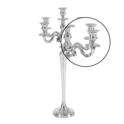 Candle Holders LITTON LANE 24 In. X 10 In. Classic Aluminum Five Light Candelabra In Polished Finish -Globe Sales silver litton lane candle holders 30854 4f 1000