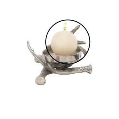Candle Holders LITTON LANE 4 In. Silver Aluminum Crossed Antlers Candle Holder -Globe Sales silver litton lane candle holders 68891 4f 1000