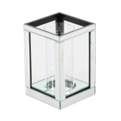 Candle Holders LITTON LANE 10 In. Silver Wood And Clear Glass Candle Holder -Globe Sales silver litton lane candle holders 87238 44 1000