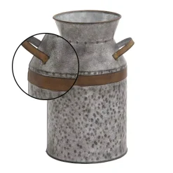 Decorative Bottles LITTON LANE 8 In. X 12 In. Farmhouse Galvanized Iron Milk Can -Globe Sales silver litton lane decorative bottles 93993 4f 1000