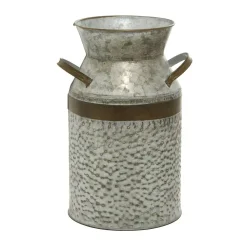 Decorative Bottles LITTON LANE 8 In. X 12 In. Farmhouse Galvanized Iron Milk Can