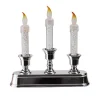 Flameless Candles Northlight 9 In. LED Lighted 3-Tier Silver Glitter Candelabra Christmas Decoration -Globe Sales silver northlight flameless candles 31601350 64 1000