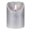 Flameless Candles Northlight 4 In. Silver Glitter Flameless Battery Operated Christmas Decor Candle