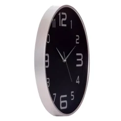 Wall Clocks Pinnacle Silver And Black Wall Clock -Globe Sales silver pinnacle wall clocks 1805 3774 4f 1000