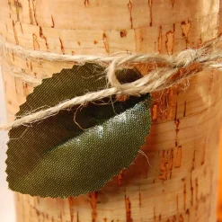 LUMABASE 4 In. Cork With Leaf Flameless Candles (set Of 2) -Globe Sales tan lumabase flameless candles 92802 1f 1000