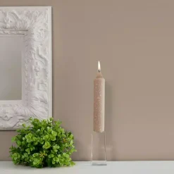 ROOT CANDLES 7 In. Timberline Collenette Taupe Dinner Candle (Box Of 4) -Globe Sales taupe root candles candles 59745 31 1000