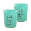 Flameless Candles LUMABASE Battery Operated LED Candles – Faith Hope Love (Set Of 2) -Globe Sales teal lumabase flameless candles 97302 64 1000