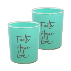Flameless Candles LUMABASE Battery Operated LED Candles – Faith Hope Love (Set Of 2)