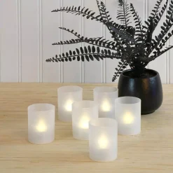 Flameless Candles LUMABASE Flameless Votive Candles 2.25 In. Warm White Plastic Frosted Holders (6 Count) -Globe Sales warm white lumabase flameless candles 81806 c3 1000