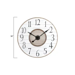 Wall Clocks 3R Studios White Distressed Wood Slat Wall Clock -Globe Sales white 3r studios wall clocks ec0126 4f 1000