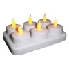 Flameless Candles Brite Star Rechargeable Tea Light With Recharging Station (6-Count) -Globe Sales white brite star flameless candles 45 340 20 64 1000