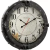 Wall Clocks Bulova 17 In. H X 17 In. W Round Metal Wall Clock With Maritime Porthole Design