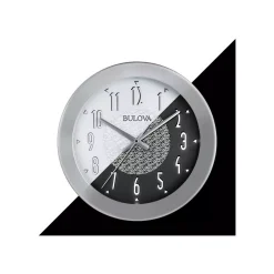 Wall Clocks Bulova 16.5 In. H X 16.5 In. W Round Indoor-Outdoor Wall Clock With Bluetooth Technology -Globe Sales white bulova wall clocks c4878 44 1000