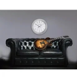 Wall Clocks Bulova 16.5 In. H X 16.5 In. W Round Indoor-Outdoor Wall Clock With Bluetooth Technology -Globe Sales white bulova wall clocks c4878 4f 1000